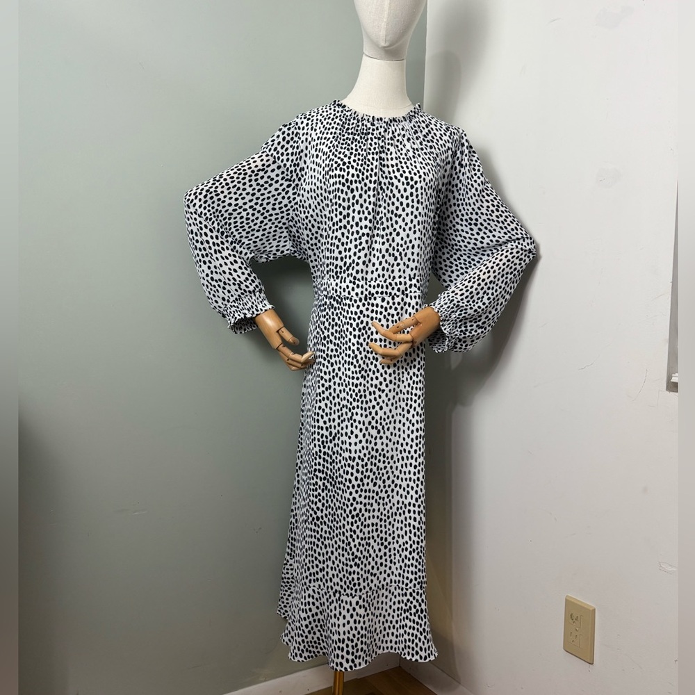 J. Crew Black and White Long Sleeve Dress